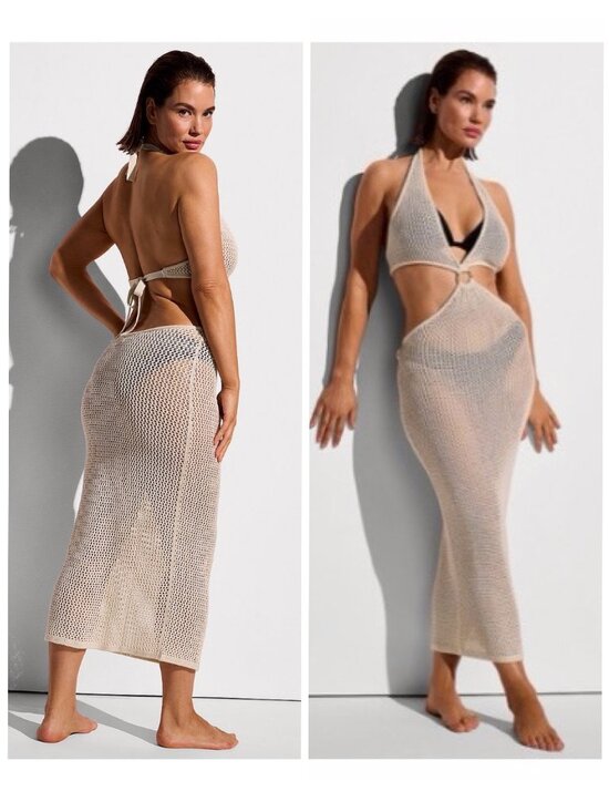 Victoria's Secret Other - New VS Beachwear Crochet Plunge Cut-Out Midi Dress Size M